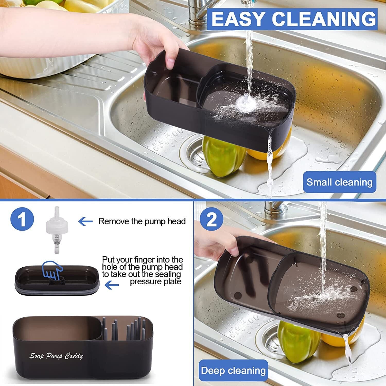 3 In 1 Soap Pump Dispenser, Sink Countertop Dishwashing Storage Box, Automatic Liquid Soap Dispenser, Caddy Soap Pump Dispenser, Kitchen Organizer Tools, Pot Detergent Press Dispenser, Soap Dispenser with Organizer, Soap Caddy Dispenser 3 In 1 Soap Pump Dispenser, Sink Countertop Dishwashing Storage Box, Automatic Liquid Soap Dispenser, Caddy Soap Pump Dispenser, Kitchen Organizer Tools, Pot Detergent Press Dispenser, Soap Dispenser with Organizer, Soap Caddy Dispenser